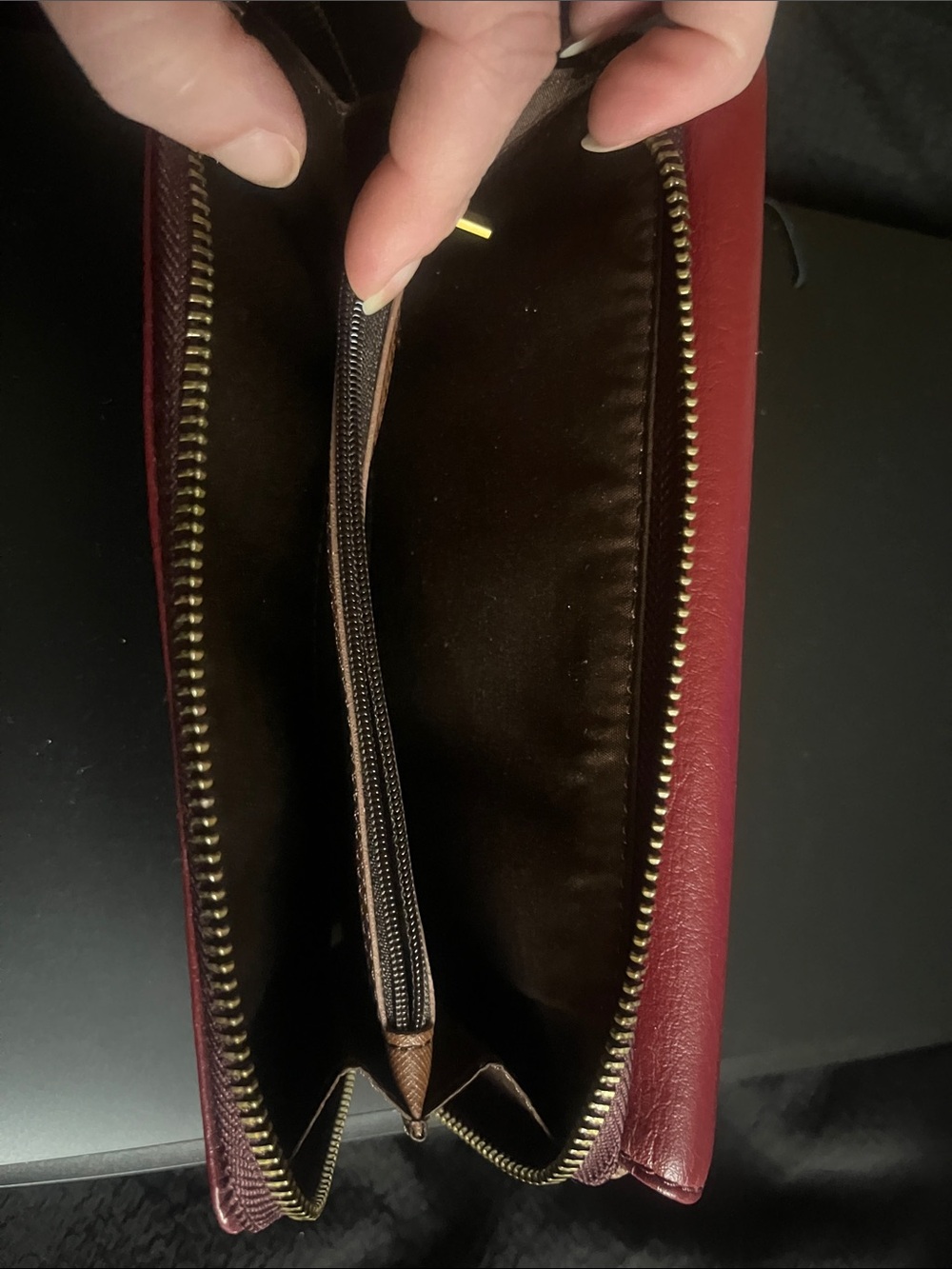 Fossil Women's Leather Wallet - Deep Red/ burgundy - Picture 5 of 9